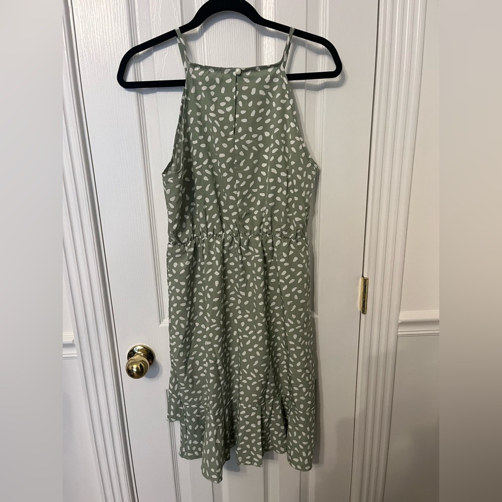 Polka dot halter sundress.